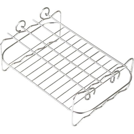 2 Pièces Grille Déshydrateur en Acier Inoxydable 304 avec 4 Brochettes pour Friteuse Air 8QT Double Panier