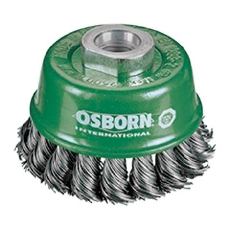 OSBORN - Brosse coupe, fil acier inox torsadé avec filetage ou alésage pour meuleuses d'angle. Diamètre 65mm - 608 351-0002