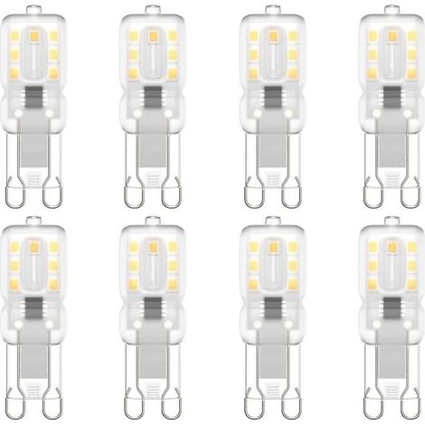 Lot de 8 ampoules LED G9, G9 LED 220 V Blanc naturel 4000 K 3 W équivalent halogène 30 W [Classe énergétique E] (1/5)