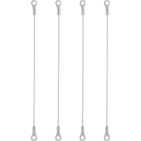 Lot de 4 câbles maintien porte en acier inoxydable gainé nylon (1/5)