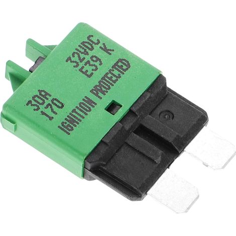 Disjoncteur Réarmable 30a 28v Dc pour Véhicules, Vert Réarmement Manuel, Plastique et Métal, Usage Marine, Protection Surcharge (1/5)