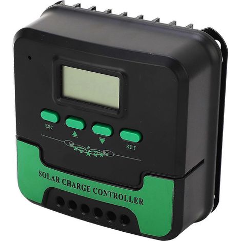 MPPT-Solarladeregler mit LCD-Bildschirm, Solarmodulregler 12 V/24 V (adaptiv), 5 V/3 A, USB-Ausgang 10 A