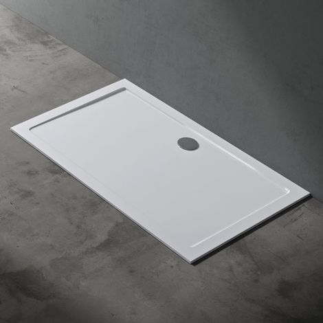 doporro Piatto Doccia Rettangolare in Acrilico Rinforzato, Ultra Slim 4 cm, Installazione da Appoggio o Filo Pavimento, Bianco Lucido 90x140 cm - Faro2
