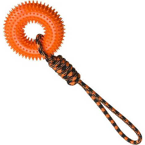 Dog Toys Squeaky, Chewer Teether Spiky Ring, Interactive Toy