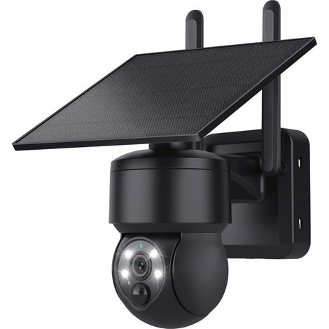 Caméra de surveillance solaire WiFi SECTEC 2K 3MP extérieure, caméra dôme sans fil, vision nocturne infrarouge 15 m, détection de mouvement, alarme, audio bidirectionnel, IP65, batterie intégrée, stoc (1/5)