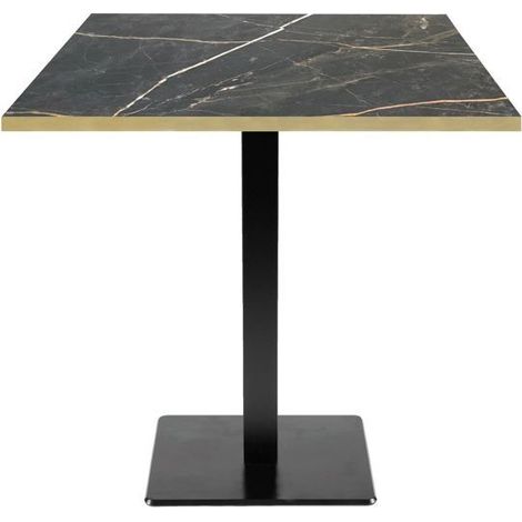 Table 70 x 70 cm - modèle Milan marbre samas chants laiton