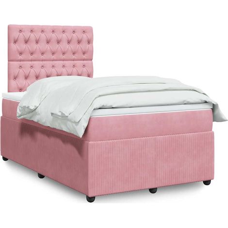 Boxspringbett mit Matratze Rosa 120x200 cm Samt