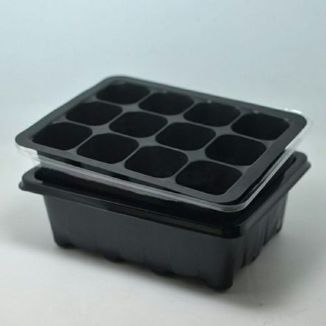 Kit de Semis 12 Alvéoles Plateau de Culture Pépinière pour Jardinage Germination Plante Bonsaï Intérieur Balcon (1/2)