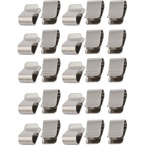 Clip U à Ressort en Acier Inoxydable Argenté 21.4mm x 12mm (1/4)