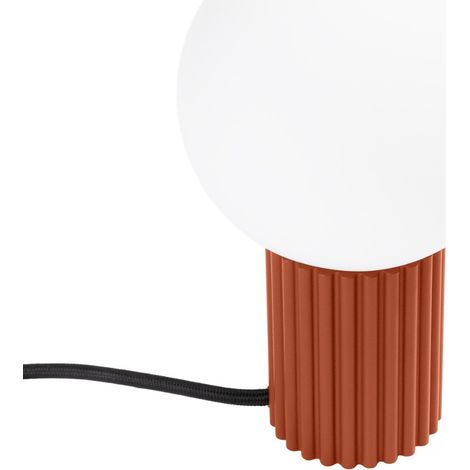 Lampada da scrivania moderna, ocra rossa, corpo scanalato, sfera in vetro bianco, interruttore per corridoio, soggiorno, 1xG9 8W, HALO Sollux Lighting (1/5)