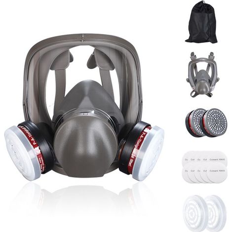 Tonchean – Masque respiratoire complet réutilisable KN95 – Protection contre gaz et vapeurs organiques – Conception ergonomique en silicone – Double filtre charbon actif (1/5)
