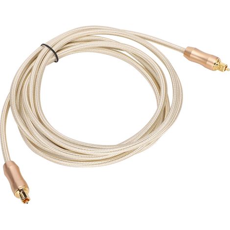 Câble Audio Optique Numérique 5.1 Fibre Optique Doré pour Amplificateur Enceintes TV 3m (1/5)