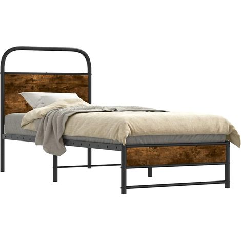 Maison Exclusive - Bettgestell ohne Matratze 75x190 cm Räuchereic (1/5)