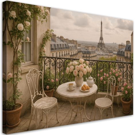 Wandbild Paris Terrasse Blick auf den Eiffelturm 60x40 cm (1/5)