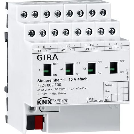 Gira Steuereinheit 1 - 10 V 4f Hand KNX [222400], 2224 00