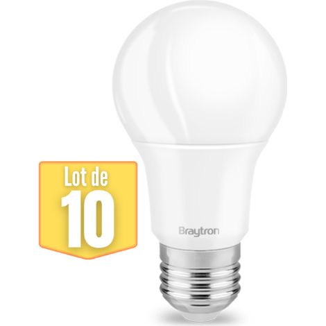 Le lot de 10 ampoules LED A60 9W (Eq. 60W) E27 6500K (1/5)