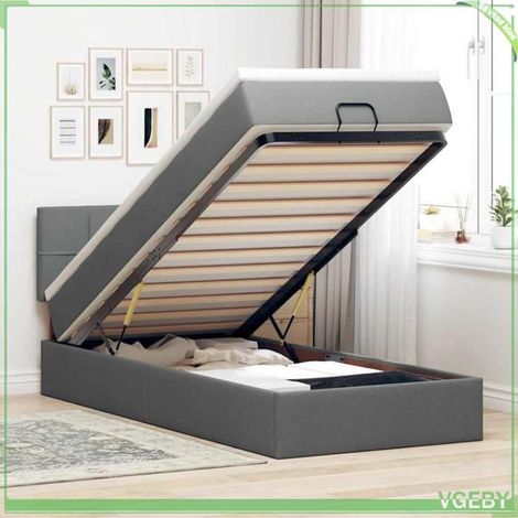 Lit ottoman - Modèle 3312278 - 90x200 cm - Rangement sous-lit - LED intégrée (1/5)