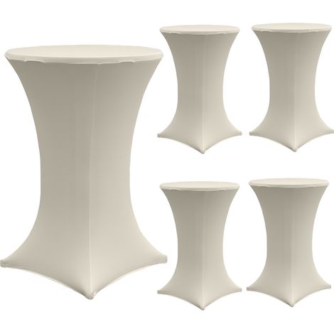 5x Stehtischhusse Tischdecke Husse Bistrotisch Partytisch Stretch Ø 60 cm beige (1/5)