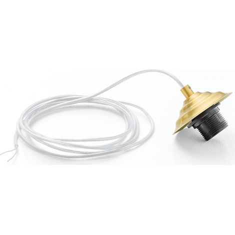 Douille Alice en laiton avec câble transparent pour suspensions 1XE27 max 1X60W IP20 - Longueur max 3 mètres