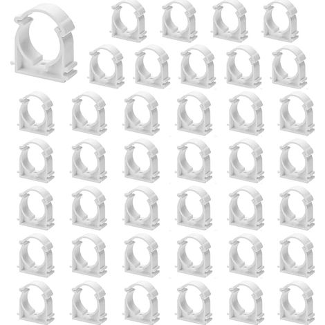 16mm Clips de Tuyau en PPR Blancs,Clips Fixes pour Conduits d'eau,Support de Fixation en U pour Tuyaux d'eau,pour les Cuisines,les Salles de Bains,les Piscines,les Jardins (1/5)