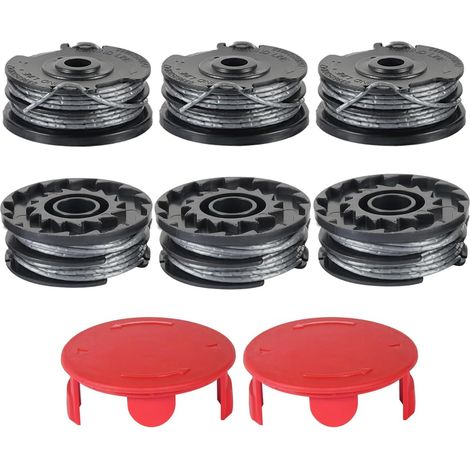 Lot de 8 bobines de rechange pour coupe-bordure Bosch ART 30-36 LI, Advanced Grass Cut 36, ART 24, ART 27, ART 30, ART24+, ART27+, ART30+ (6 bobines + 2 capuchons) (1/5)