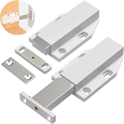Push to Open Push Button Set of 2 Magnet Push Door Cupboard Push Drawer Push Pull Latch for Cabinet Magnetic Latch Push to Open Cupboard Door Magnetic Closure to Close Door (1/5)