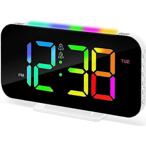 Réveil numérique LED pour chambre à coucher, avec veilleuse, double alarme et B p. (1/4)
