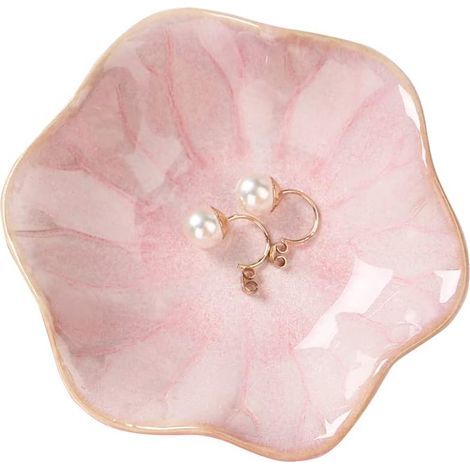 vide-poches en céramique, cadeau pour femme, plateau à bijoux en forme de feuille, porte-bijoux, porte-clés, petit porte-bagues, décoration de table de chevet, d'entrée ou de maison (1/4)