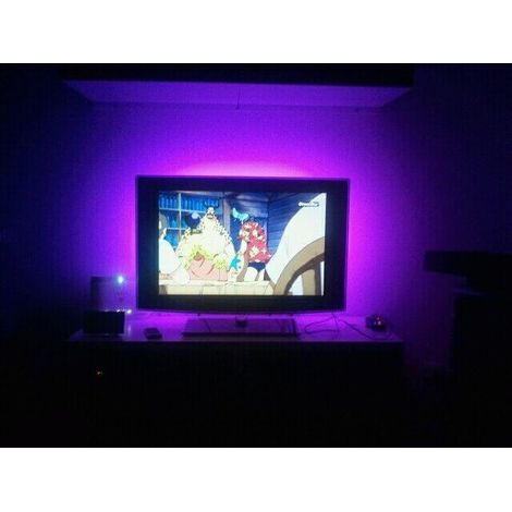Led Hintergrundbeleuchtung für TV 2 x 90 cm Usb mit Fernbedienung und musikalische Kontrolle Set von 2 Packungen  2