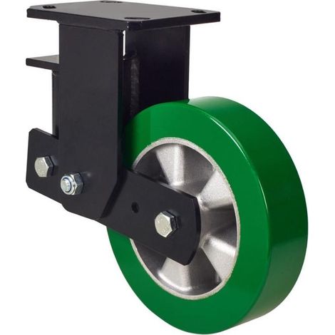 rueda fija  17hlsb160-augb suspension aluminio-poliur.verde eje bolas (1/2)