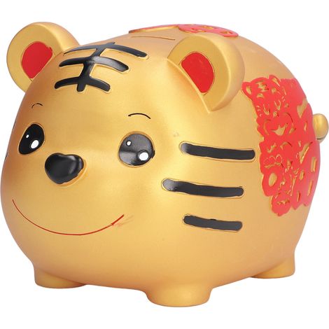 Tirelire Enfant Tigre Mignon en Forme de Cartoon pour Décoration Maison - Idée Cadeau et Rangement Pièces Noir (1/5)
