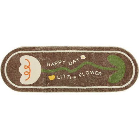 Petit tapis imitation cachemire en peluche, couverture canapé et chevet, brun – DELKEVIC (1/2)
