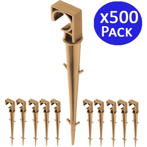 Set di 500 Punteruolo per fissare il tubo a goccia da 16 mm marrone