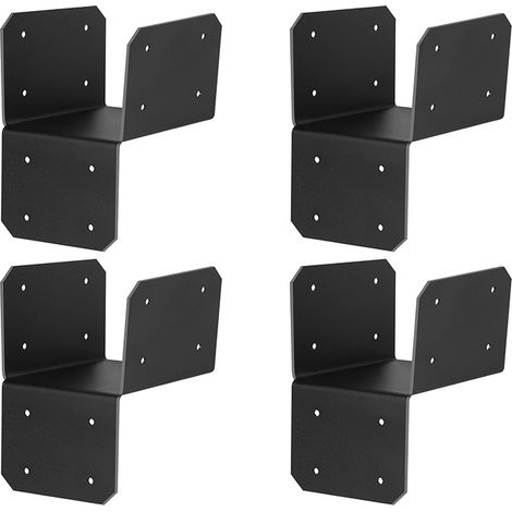 Lot de 4 Connecteurs de Poutre en Métal Lourd, Support de Fixation pour Poutres de Pergola en Bois, Dimensions 3x3.5 pouces (1/5)