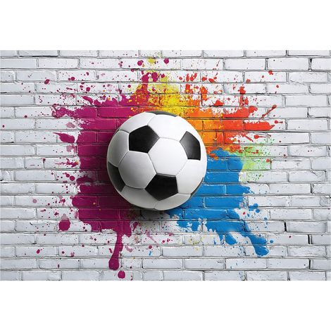 Papier peint mural football garçon enfant intissé grand format design intérieur chambre enfant pas cher 150x105 cm (1/5)