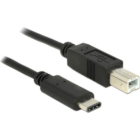 Delock USB-Kabel USB 2.0 USB-B Stecker, USB-C® Stecker 0.50 m Schwarz 83328 (1/2)
