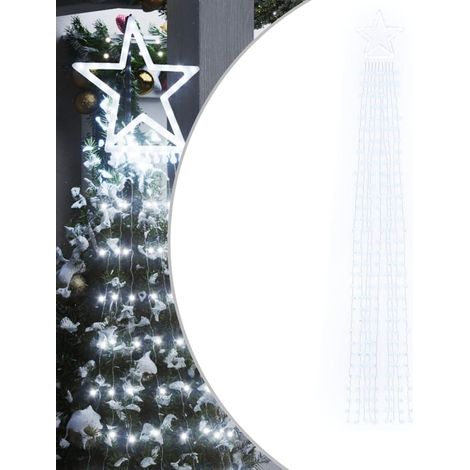 vidaXL Weihnachtsbaum-Lichterkette 320 LED Kaltweiß 375 cm