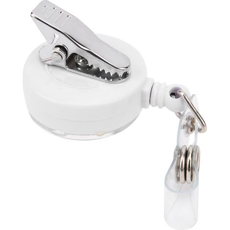 [Ausweishalter] [Eleganz] [Standardmodell] Einziehbarer Ausweishalter für Pflegekräfte mit 360° drehbarem Clip, 79 cm langem Kabel und separatem Sockel, ABS, 6 Stück (1/5)