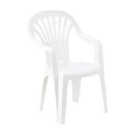 Silla resina monoblock respaldo alto blanco zena