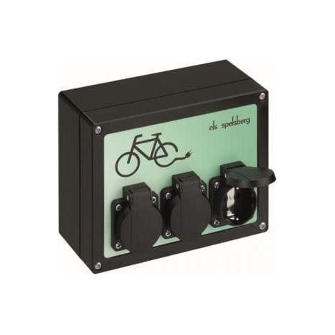 Spelsberg TG BCS 3 Estación de carga para bicicletas eléctricas, IP44, 3x SCHUKO, Serie de distribuidores de enchufes, 20003001
