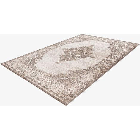 MILAS Tapis oriental en tissu beige - 80x150 cm (1/5)