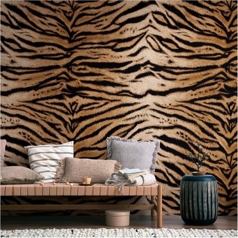 Photo wallpaper Profhome 398301 hot embossed non-woven wallpaper smooth with animal pattern matt brown black yellow orange 1.59 m x 2.8 m (1/4)