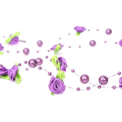 5m fausses fleurs perle artificielle chane de mariée fleur bouquet de mariage décoration décoration (violet) (1/5)