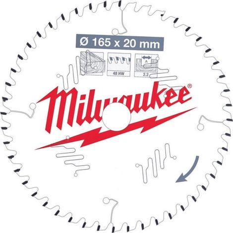 Kreissägeblatt MILWAUKEE Holz - Ø 165 x 20 x 48 Zähne - 4932471295 (1/3)