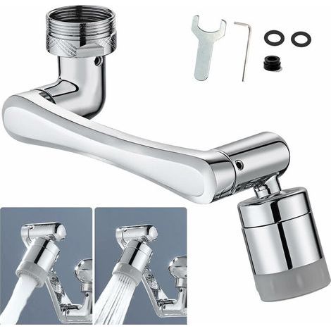 Aeratore Pivotante per Rubinetto in Ottone 1080°, 2 Modalità Regolabili, Cucina, Filtro Rompigetto con Adattatore per Ugello - per Rubinetti con Filettatura Esterna M22 o Interna M24, Soleggiato (1/5)