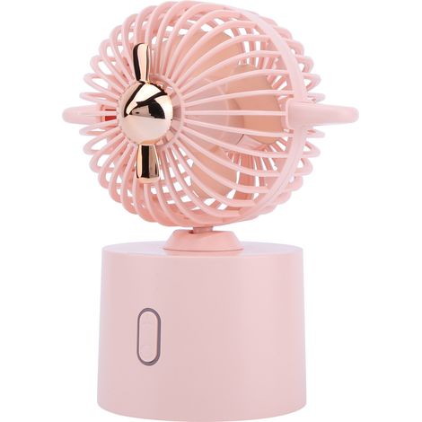 Ventilateur oscillant USB rechargeable rose pour bureau et chambre - Portable et silencieux (1/5)