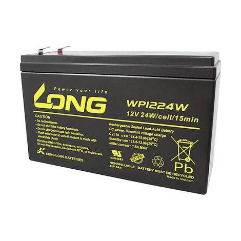 Long WP1224W WP1224W Batterie au plomb 12 V 6 Ah plomb (AGM) (l x H x P) 151 x 101 x 51 mm cosses plates 6,35 mm auto-décharge réduite, sans entreti Y807912 (1/2)
