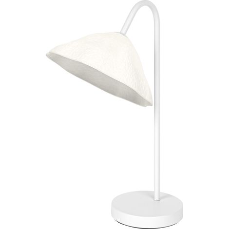 OSRAM Lampe à poser Decor Lotus Leaf blanche en métal et papier mâché, E14, gradable, long. 219 mm, abat-jour en matériau recyclé, durable grâce à sa source lumineuse remplaçable, montage simple (1/5)