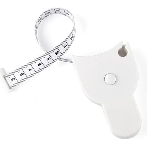 mètres ruban rétractables réversibles avec goupille de verrouillage et bouton, ruban à mesurer pour coudre et mesurer la taille, les hanches (blanc) (1/5)