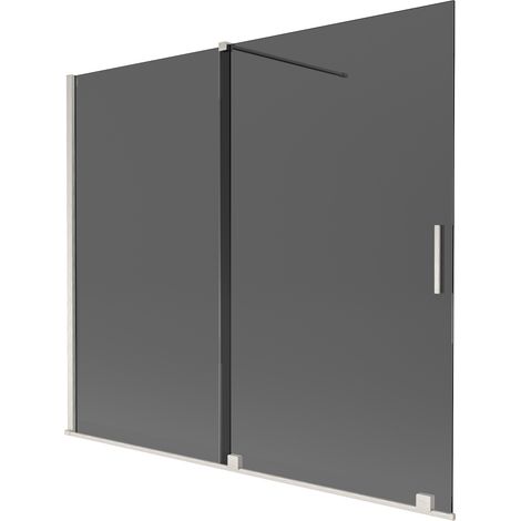 Mexen Velar mampara de bañera de 2 paneles deslizantes 180 x 150 cm, grafito, níquel cepillado - 896-180-000-41-97 (1/2)